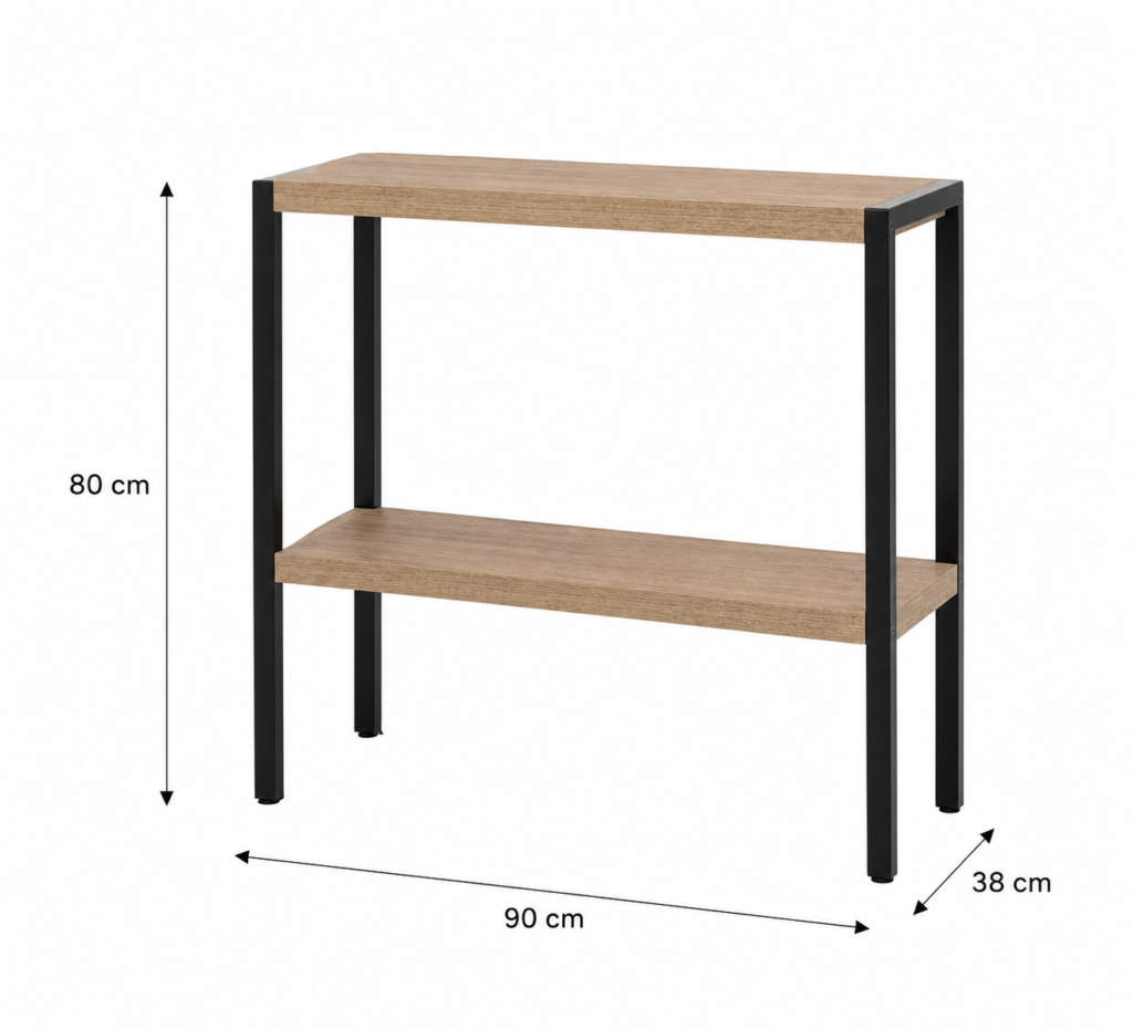 Contatti Consolle alta da ingresso, schema con misure e ingombri - Homora Design